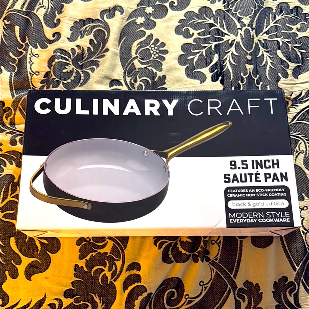 Culinary Craft Black & Gold 9.5” Sauté Pan